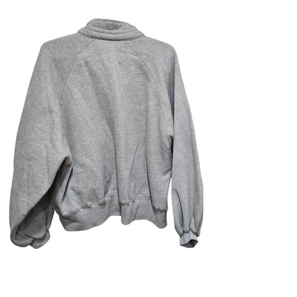 Papermoon Gray Snap Neck Fleece Pullover Sweatshirt Women’s M - Picture 2 of 7